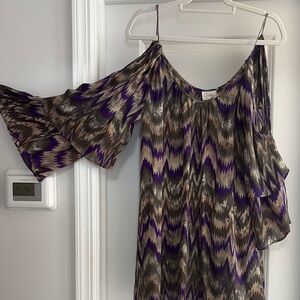 Parker Purple and Brown Zigzag Mini Dress